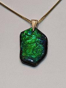 Ammolite Freeform Pendant with 20x31mm Gemstone PN E2123B %product from Empire Ammolite