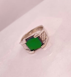 Ammolite Silver Ring with a Checker Pattern PN E21283 %product from Empire Ammolite