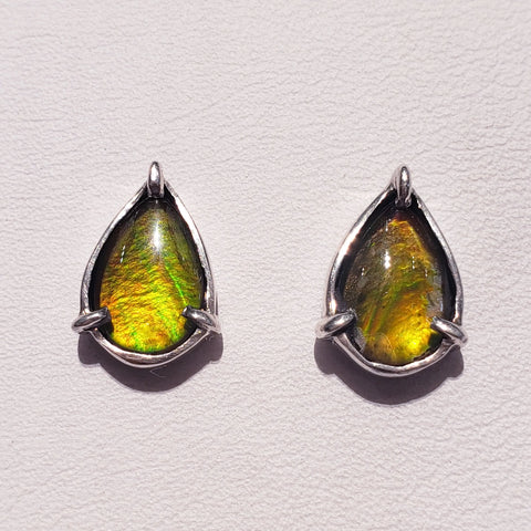 Genuine Alberta Ammolite Petite Pear Earrings Pn. E10654 %product from Empire Ammolite