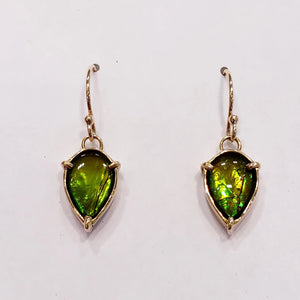 Natural Ammolite Petite Pear Dangle Earrings. PN. E20782 %product from Empire Ammolite