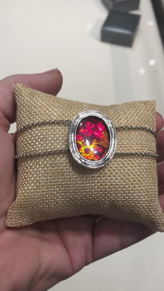 Ammolite Bracelet Video with a 18x25mm Oval Gemstone 