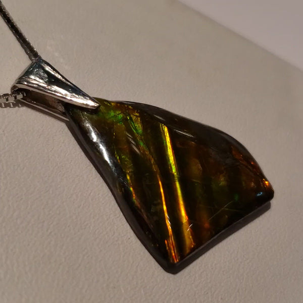 Ammolite Freeform Set in Sterling Silver with Ripples PN. E21192