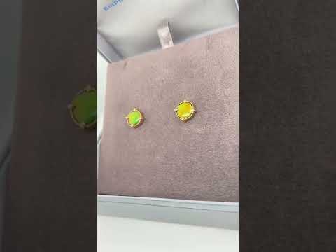 Ammolite Gold Earring with 8mm Gemstones Video PN E20731