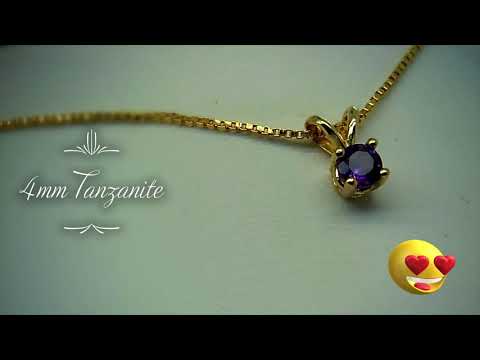 Necklace Video with 4mm Citrine and Tanzanite set in Gold