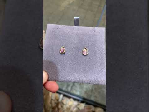 Ammolite Pear Gold Earrings Video PN E00423P