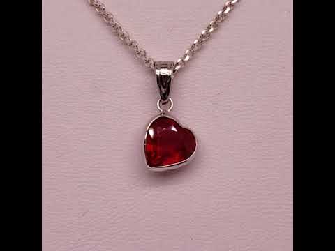 2.6 ct Heart Shaped Genuine Ruby Set With Solid White Gold