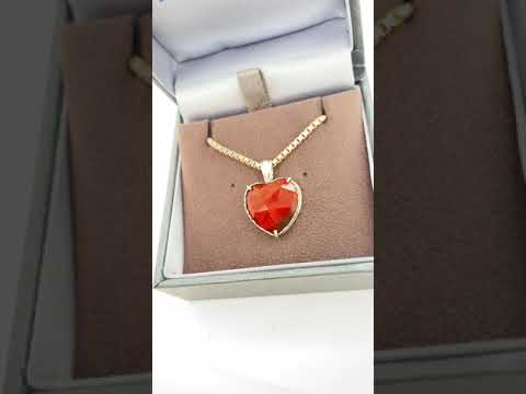 Ammolite Silver Pendant with Heart Shaped Setting Video PN E21053