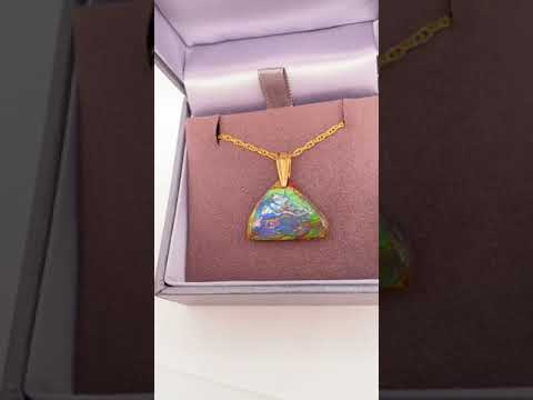 Ammolite Freeform Pendant that is 21X25MM Video PN E13562 