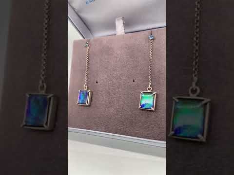 Ammolite Silver Dangle Stud Earrings PN E20643
