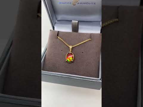 Ammolite Gold Pendant with an Oval Gem Set in 14KYG Video PN E20824 