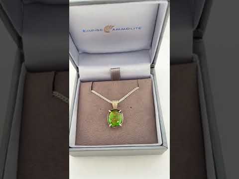 Ammolite Silver Oval Pendant Video PN E10471