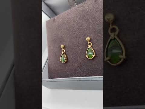 Ammolite Gold Pear Drop Earrings Video PN E20042