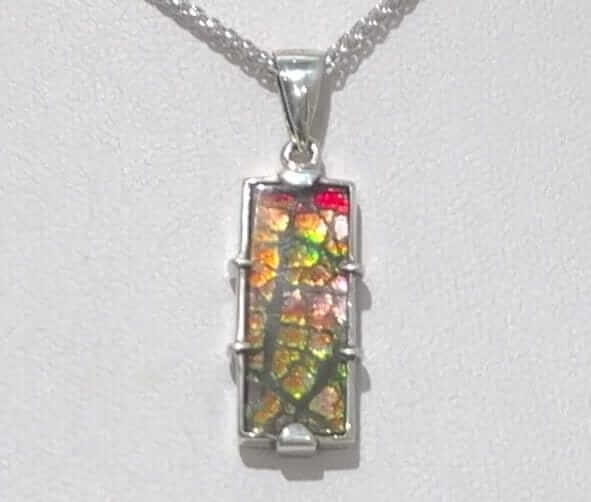 Ammolite Pendant the is 10x20mm Rectangle PN E00424R